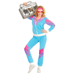 Déguisement Survêtement Années 80s Bleu Femme / Costume Jogging année 80 Bleu Femme / La Maison Du Déguisement