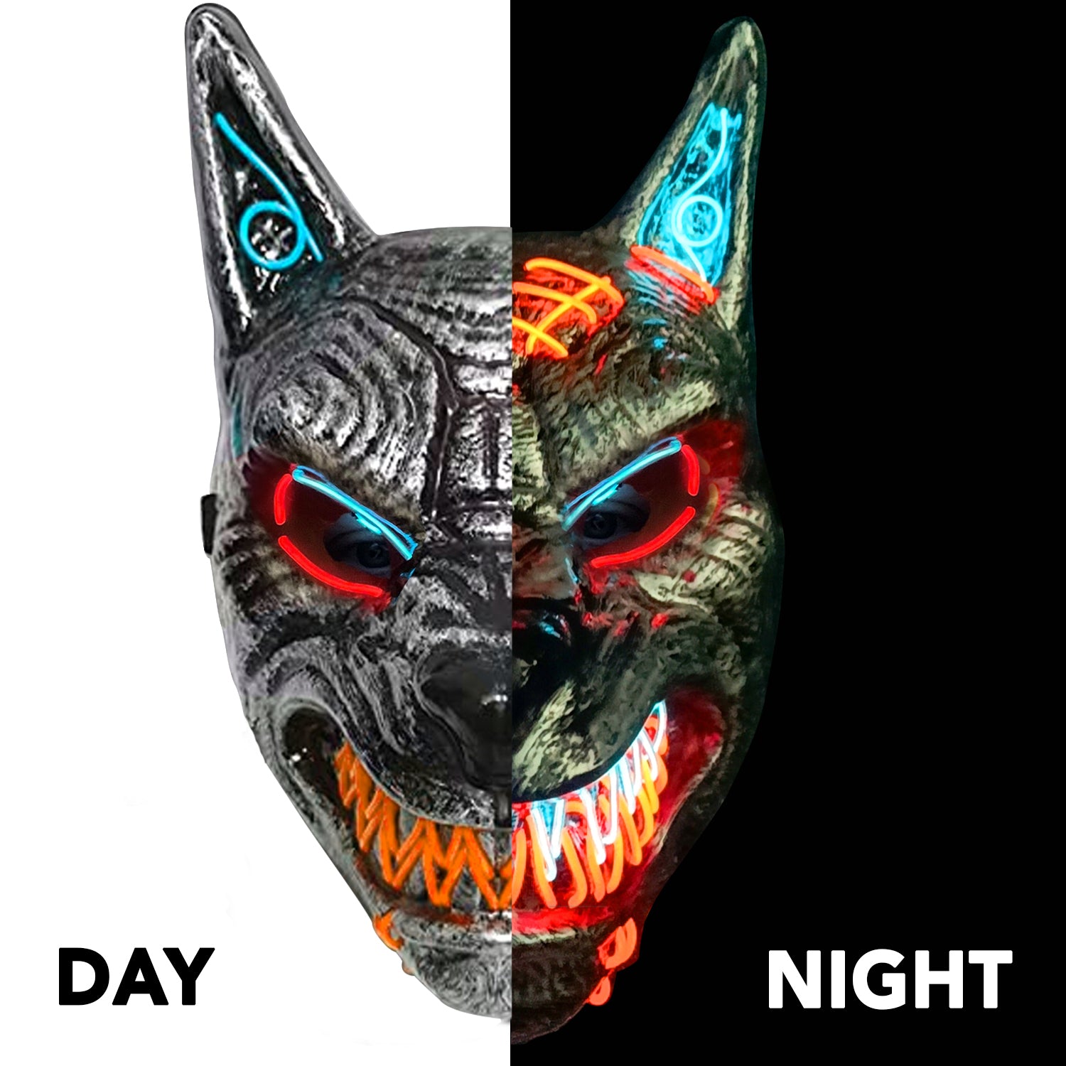 Masque Lumineux Loup /  Masque LED Killer Loup / La Maison Du Déguisement