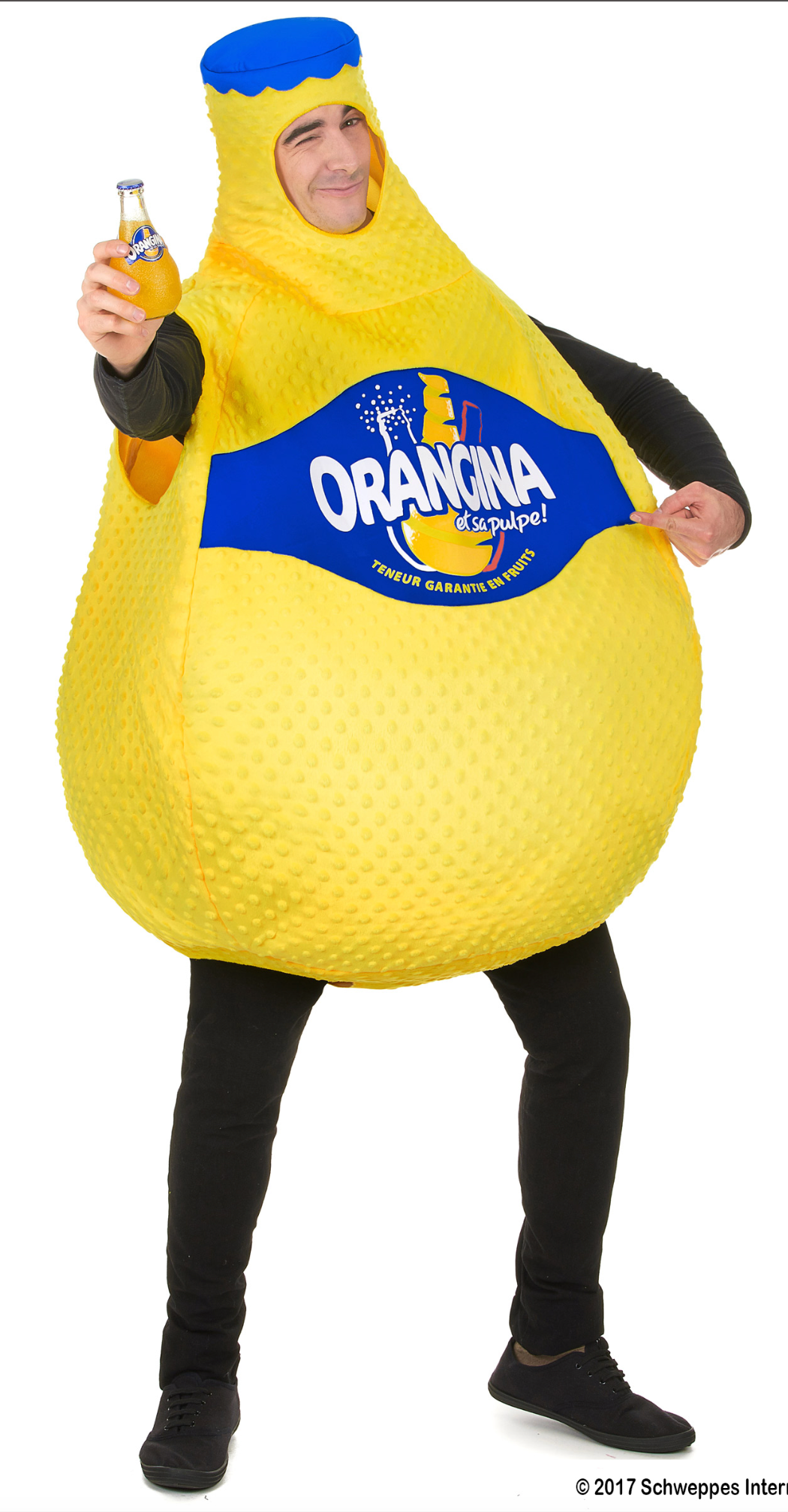 Déguisement Bouteille d’Orangina Adulte / Costume  Bouteille d’Orangina Jaune / La Maison Du Déguisement