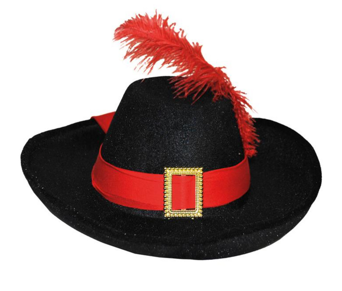 Chapeau de mousquetaire - Enfant - Rouge | Le Géant de la Fête Chapeau de mousquetaire - Enfant - Rouge | Le Géant de la Fête