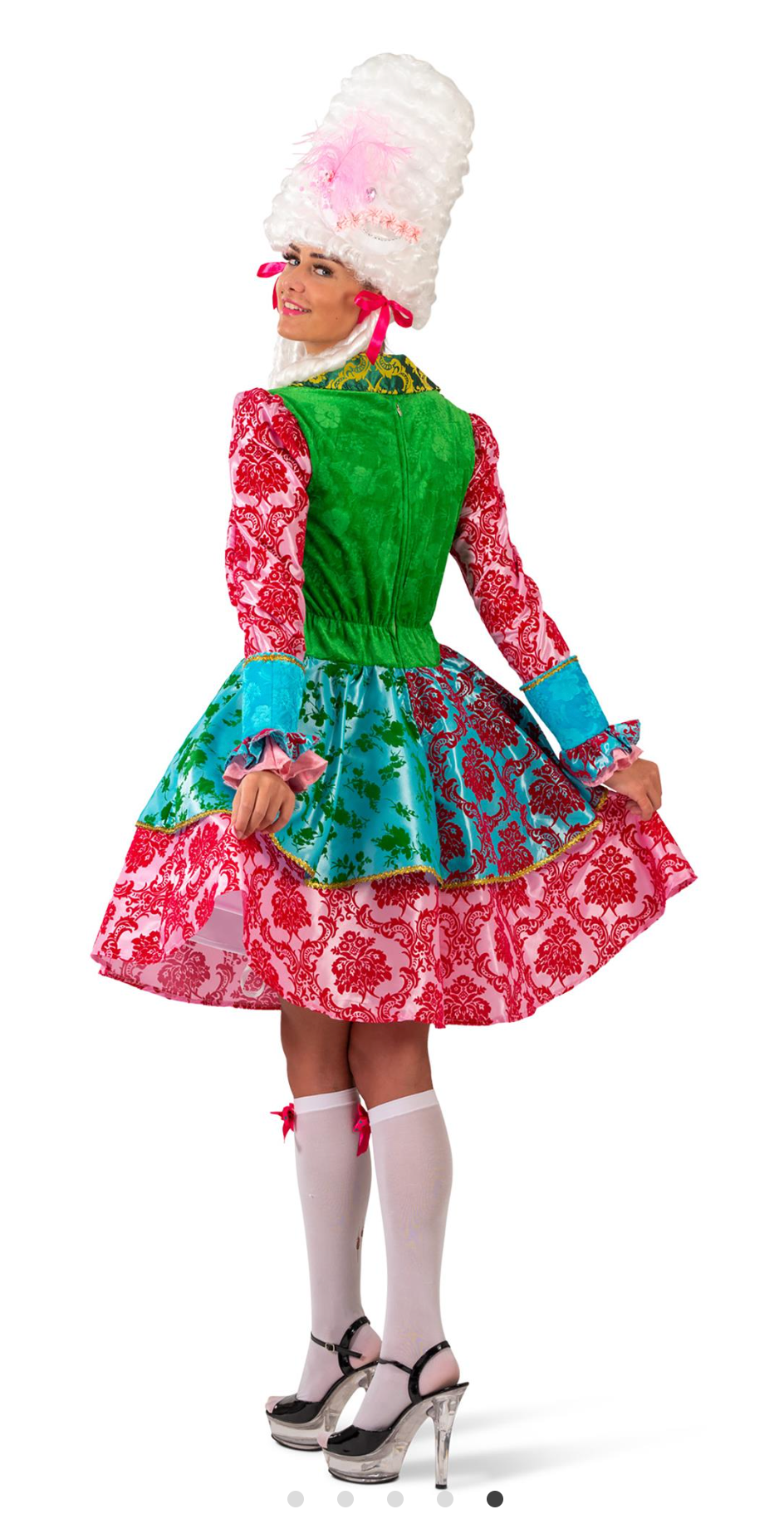 Location Déguisement Marquise Pompadour Colorée / Location Costume Baroque Colorée Catarina / La Maison Du Déguisement