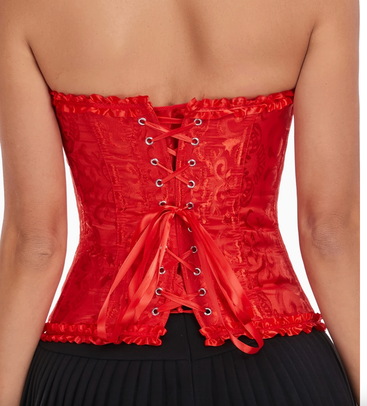 Déguisement Corset Rouge Luxe / Costume Bustier Rouge Luxe / Corset Bustier Elégante Rouge / La Maison Du Déguisement
