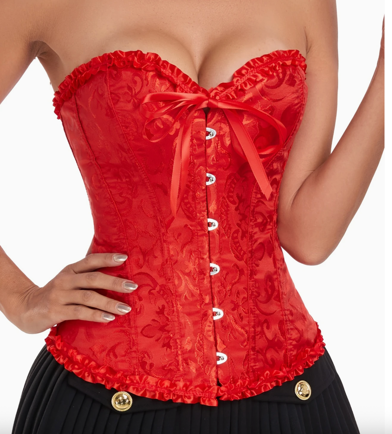 Déguisement Corset Rouge Luxe / Costume Bustier Rouge Luxe / Corset Bustier Elégante Rouge / La Maison Du Déguisement