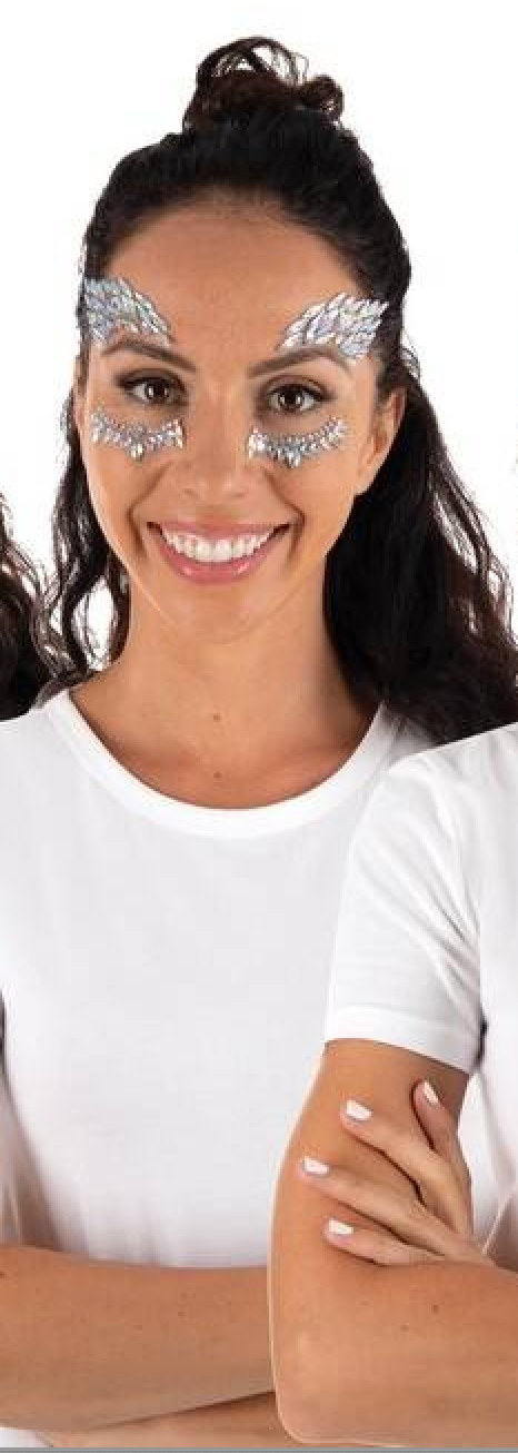 Strass Autocollant Pour Le Visage Argent 2 / Paillettes Autocollantes Argent 2 / La Maison Du Déguisement