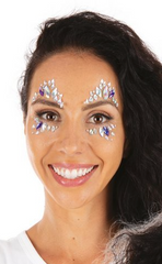 Strass Autocollant Pour Le Visage Argent 6 / Paillettes Autocollantes Argent 6 / La Maison Du Déguisement