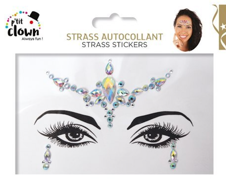 Strass Autocollant Pour Le Visage Argent 5 / Paillettes Autocollantes Argent 5 / La Maison Du Déguisement