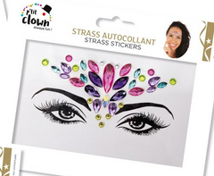 Strass Autocollant Pour Le Visage Multicolore / Paillettes Autocollantes Multicolore / La Maison Du Déguisement