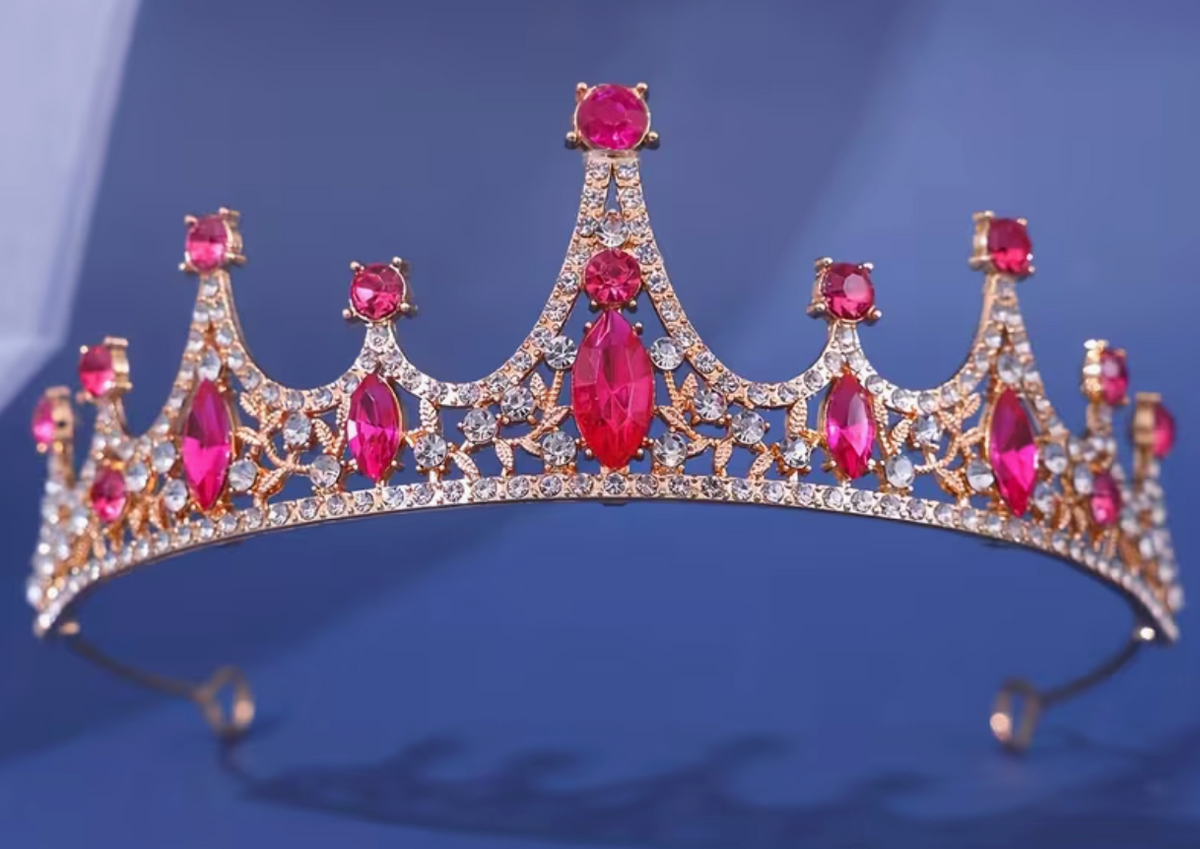 Diadème de Princesse Dorée / Couronne de Cheveux étincelante en Strass / Tiare Métal Royal Or / Couronne Royal Or / La Maison Du Déguisement