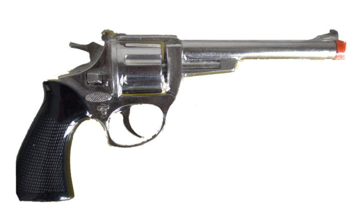 Pistolet Cowboy Argent Métal 8 Coups / Revolver 8 Coups Argent / La Maison Du Déguisement