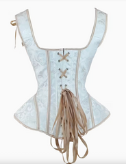 Corset Rétro Victoria Blanc à Lacets avec Broderie et Volants / Costume Bustier Marquise Blanc Luxe / La Maison Du Déguisement