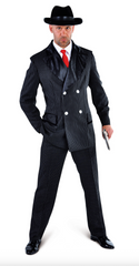 Location Déguisement Borsalino Luxe Noir / Location Costume Gangster Luxe Noir / La Maison Du Déguisement