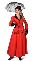 Location Déguisement Robe 1900 Rouge Femme / Location Costume Victorian Lady Adulte / La Maison Du Déguisement