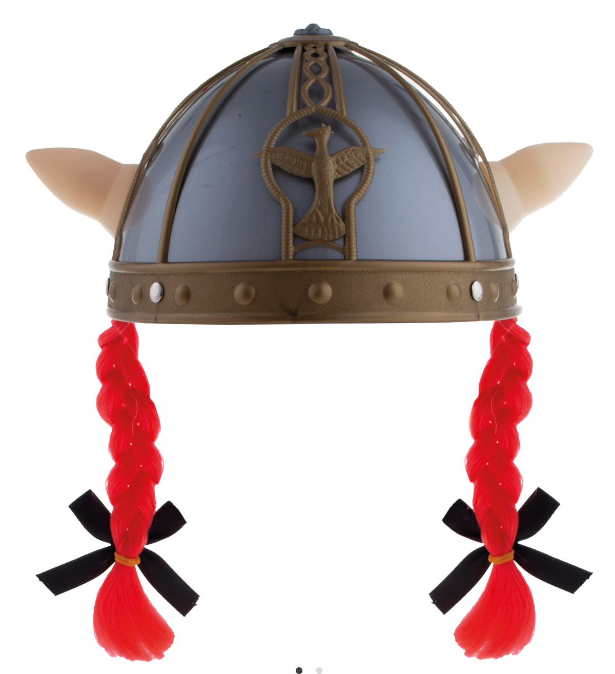 Casque Gaulois Avec Tresses / Casque Viking Avec Tresses Orange / La Maison Du Déguisement