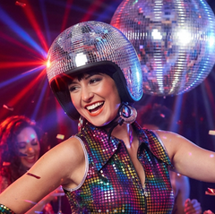 Casque Disco Argent / Casque De Boule Disco Argent / Casque Miroir Boule Disco Argent / La Maison Du Déguisement