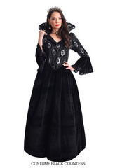 Location Déguisement Reine Noire Adulte / Location Costume Robe Gothique Comtesse en Velours / La Maison Du Déguisement