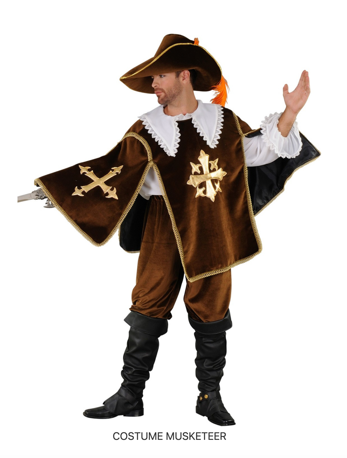 Location Déguisement Mousquetaire Marron Homme / Location Costume Mousquetaire Adulte / La Maison Du Déguisement