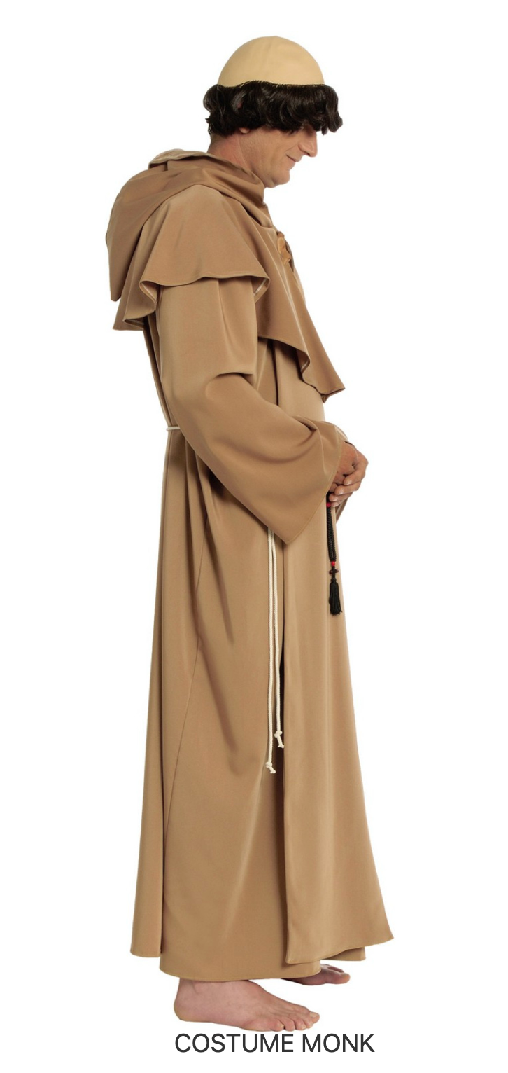 Location Déguisement Moine Beige Luxe / Location Costume Moine Adulte / La Maison Du Déguisement