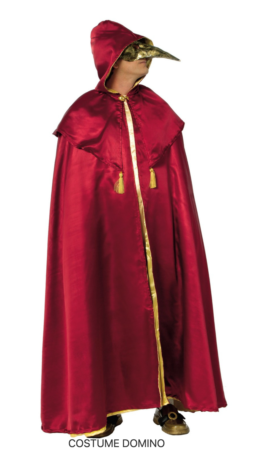 Location Déguisement Cape avec Capuche et Capeline Vénitienne Rouge luxe / Location Costume Cape Venise Rouge Adulte / La Maison Du Déguisement