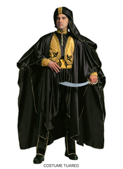 Location Déguisement Touareg Adulte / Location Costume Sultan Noir et Or Homme / La