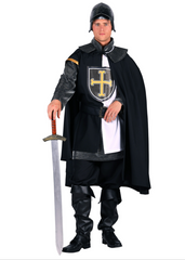 Location Déguisement Chevalier Médiéval Noir Adulte / Location Costume Croisé Noir Homme / La Maison Du Déguisement