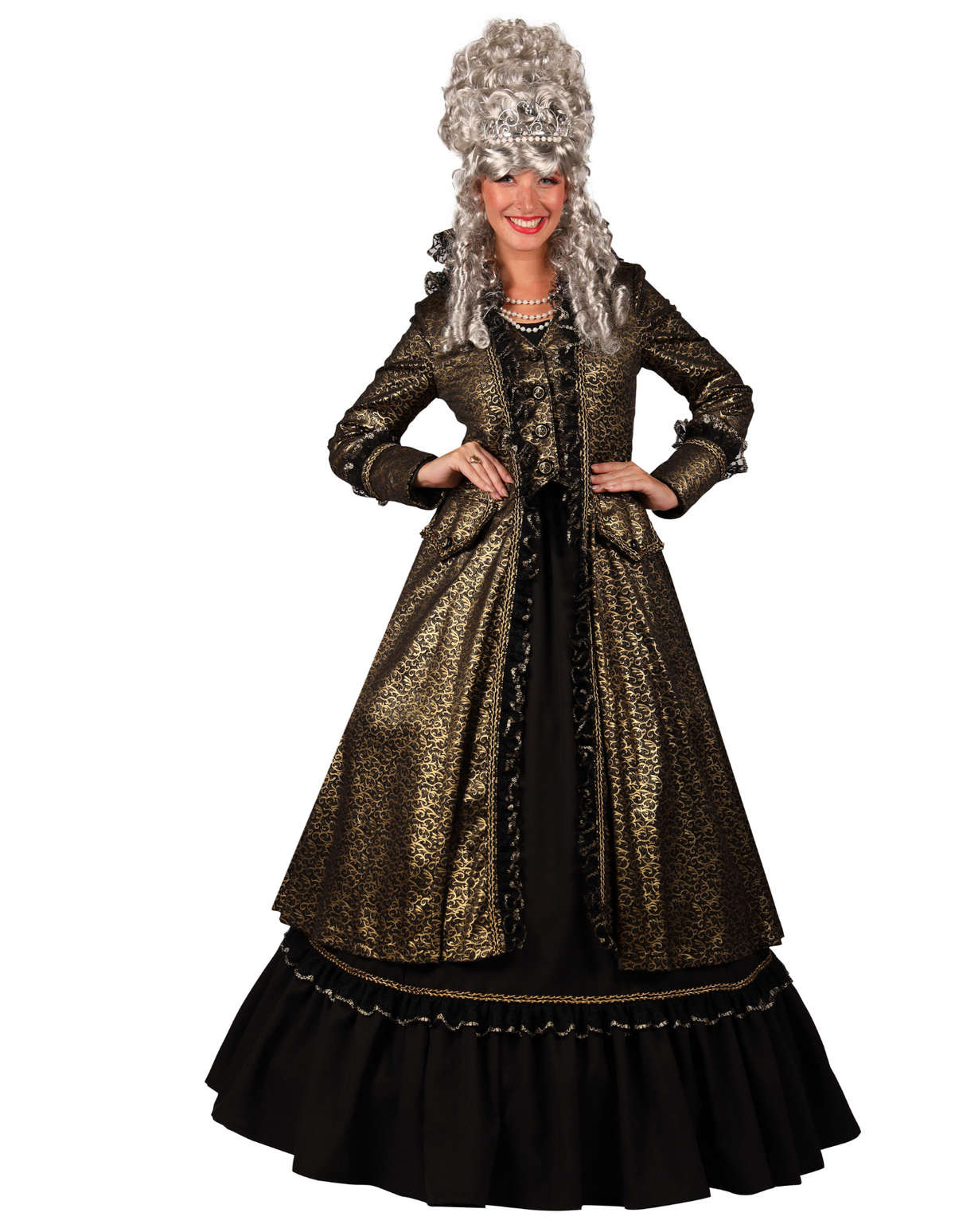 Location Déguisement Marquise Noir et Doré Adulte / Location Costume Robe Versailles Marie Antoinette / La Maison Du Déguisement