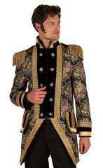 Location Déguisement Carnaval Venice Luxe Adulte / Location Costume Marquis Baroque Noir et Dorée Homme / La Maison Du Déguisement