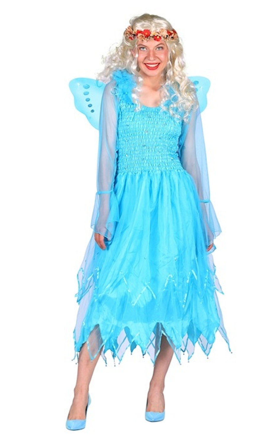 Location Déguisement Fée Bleu Femme / Location Costume Robe Elfe Bleu Adulte/ La Maison Du Déguisement