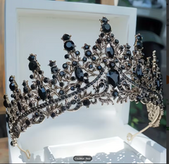 Couronne Halloween Strass Alliage Métal Noir / Couronne Démon Noir / Diadème Gothique Halloween Métal / Diadème Reine Noire Métalique / La Maison Du Déguisement