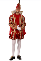 Location Déguisement Prince Luxe Rouge et Or Adulte / Location Costume Roi Renaissance Homme / Location Costume Roi Renaissance Haute Qualité / La Maison Du Déguisement