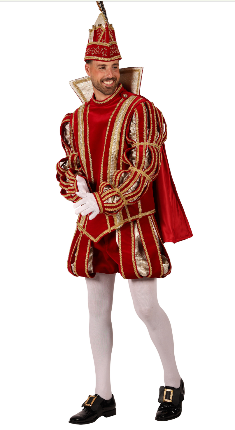 Location Déguisement Prince Luxe Rouge et Or Adulte / Location Costume Roi Renaissance Homme / Location Costume Roi Renaissance Haute Qualité / La Maison Du Déguisement