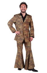 Location Déguisement Ensemble Disco Léopard Année 70s Groovy Style Adulte / Location Costume Hippie Broadwayne panthère Homme / La Maison Du Déguisement