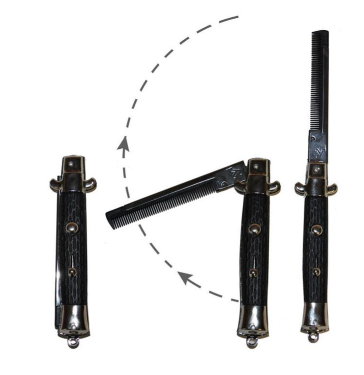 Couteau Peigne Cran d'arrêt / Peigne Pliable pour Hommes avec Interrupteur Automatique / La Maison Du Déguisement