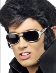 Lunettes Elvis Argent / Lunettes Rock Elvis Argent / Lunettes party Rock 'n Roll star / La Maison Du Déguisement
