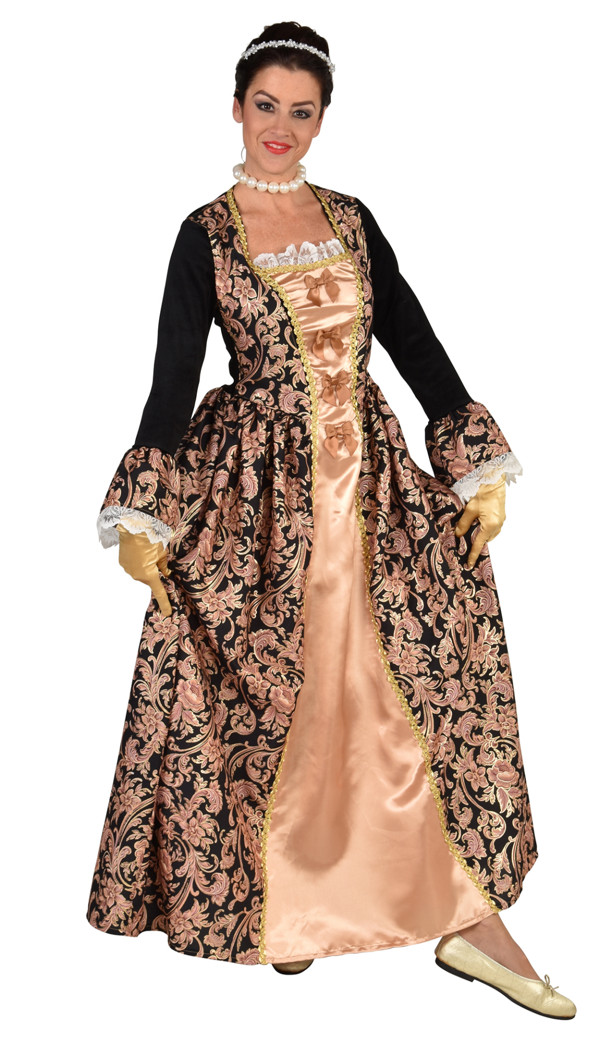 Location Déguisement Marquise Or BM / Location Costume Baroque Maria Christina Dorée BM / La Maison Du Déguisement