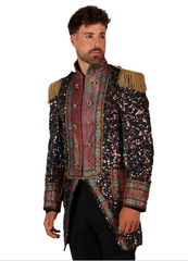 Location Déguisement Veste à Sequins Multicolores De Luxe Homme / Location Costume Veste Paillettes Marquis Adulte / La Maison Du Déguisement