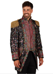 Location Déguisement Veste à Sequins Multicolores De Luxe Homme / Location Costume Veste Paillettes Marquis Adulte / La Maison Du Déguisement