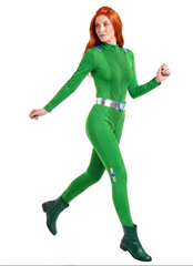 Location Déguisement Totally Spies™ vert Sam Femme / Location Costume Combinaison Espionne Vert Adulte / La Maison Du Déguisement