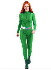Location Déguisement Totally Spies™ vert Sam Femme / Location Costume Combinaison Espionne Vert Adulte / La Maison Du Déguisement