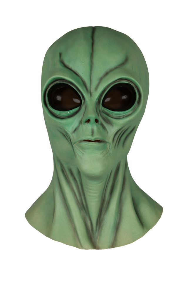 Masque Alien Latex Intégral Avec Yeux Noir / Masque Extra terrestre Vert / La Maison Du Déguisement