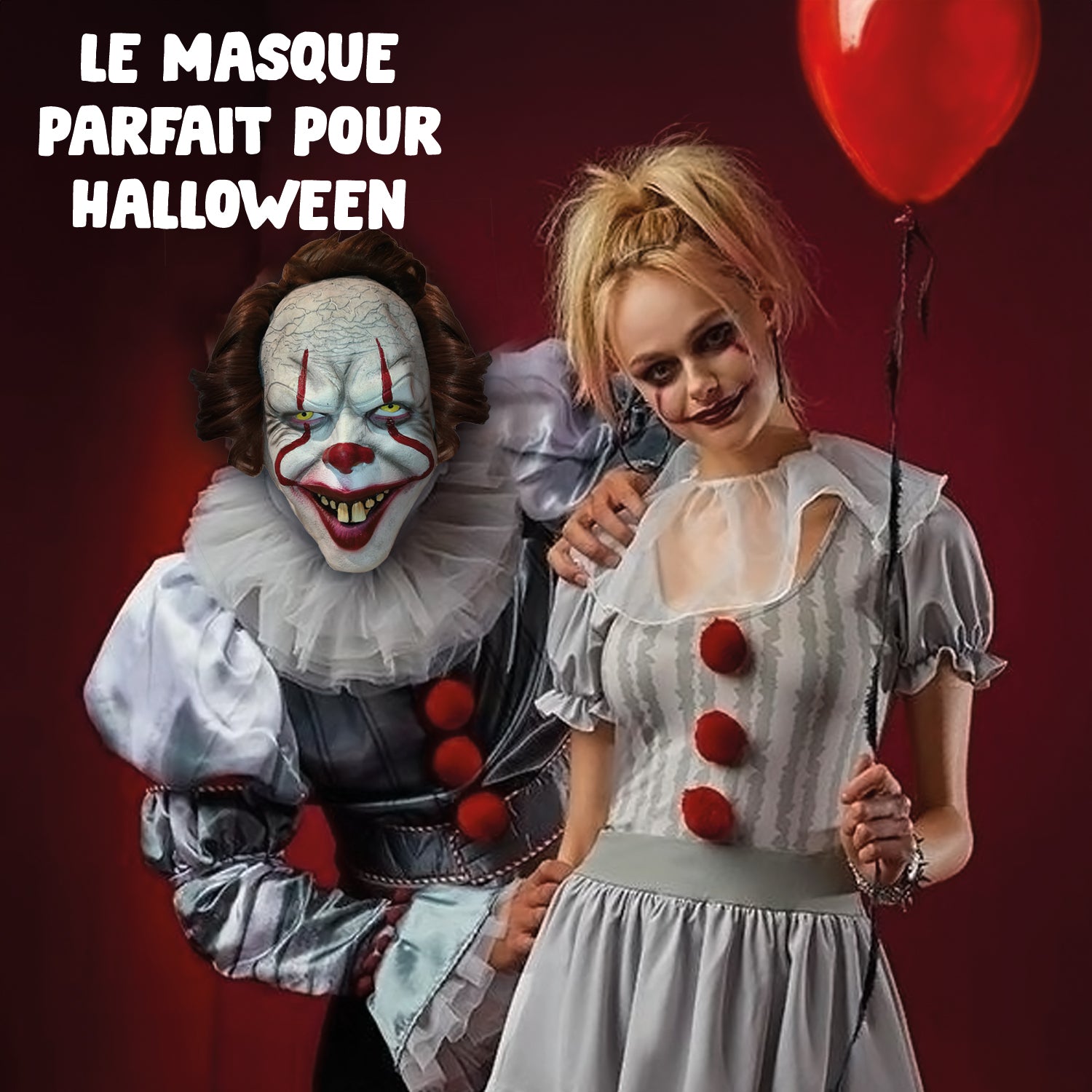 Masque Clown Pennywise / Masque Clown Ça / Masque Clown Horreur Luxe / La Maison Du Déguisement