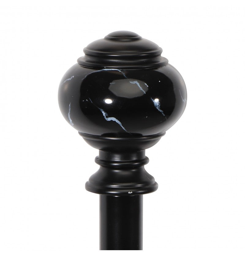 Canne Boule Noire Luxe / Canne en Métal Pommeau Boule Marbrée Noir / La Maison Du Déguisement