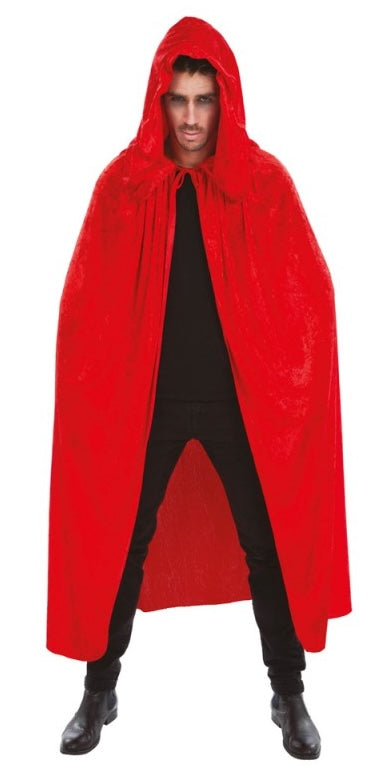 Cape Capuche velours Rouge Luxe / Cape avec capuche velours Rouge luxe / La Maison Du Déguisement