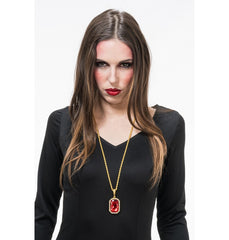 Collier Médiévale Avec Pierres Rouge/ Chaînes Rubis De Vampire Pendentif / La Maison Du Déguisement