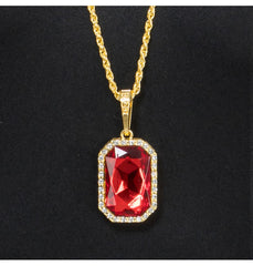 Collier Médiévale Avec Pierres Rouge/ Chaînes Rubis De Vampire Pendentif / La Maison Du Déguisement