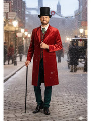 Location Déguisement Charles Dickens Homme / Location Costume Gentleman Victorien Rouge Adulte / La Maison Du Déguisement