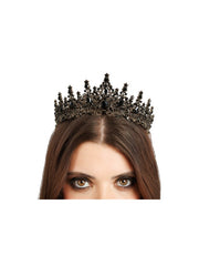 Couronne Diadème Métal Pierres Noires / Couronne Démon Noir / Diadème Gothique Queen Halloween Métal / Diadème Reine Noire Métalique / La Maison Du Déguisement