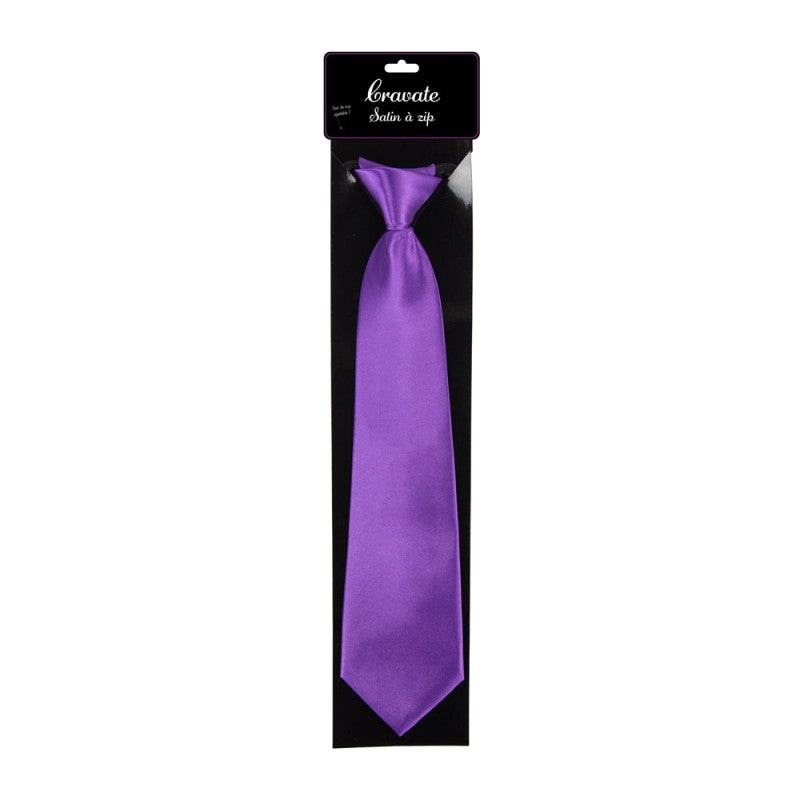 Cravate Violet Satinée / Cravate Joker Violette / Cravate Violet Halloween / La Maison Du Déguisement