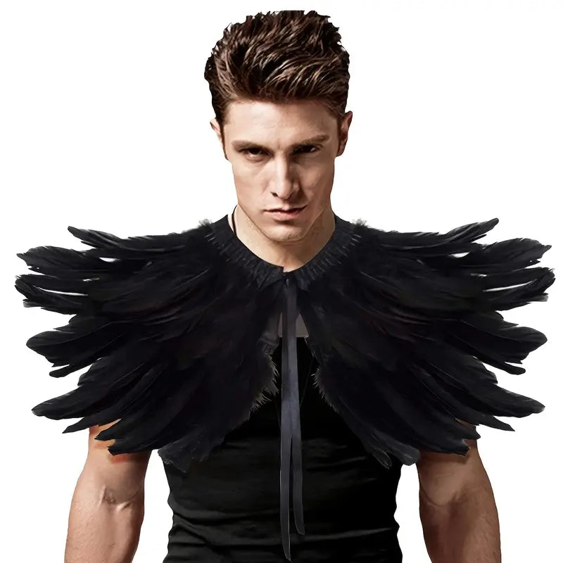 Echarpe en Plumes Noir Luxe / Châles en Plumes Noir élégants et uniques / La Maison Du Déguisement