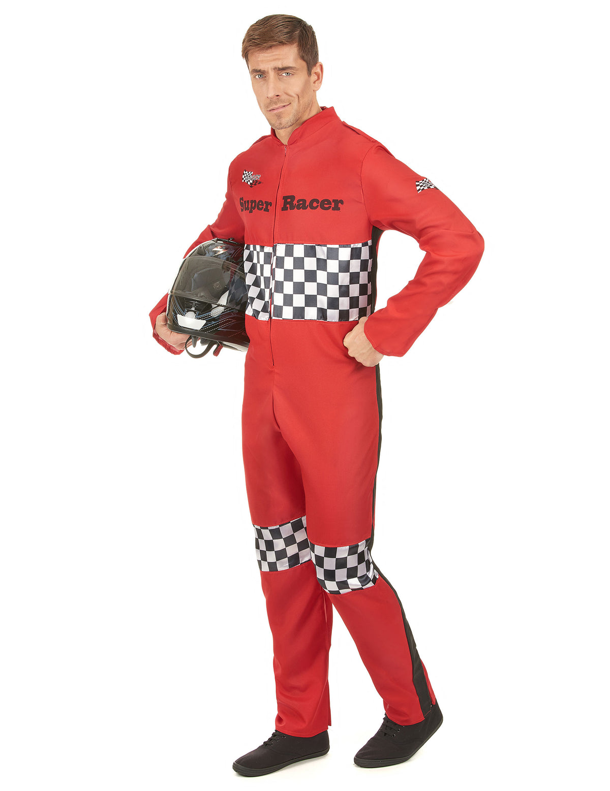 Location Déguisement pilote de Course Adulte / Costume Pilote Formule 1 Homme / Location Costume Racer Rouge Homme / La Maison Du Déguisement