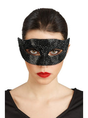 Loup Vénitien Strass Diamant Noir / Demi Masque Venise Strass Diamonds Noir / La Maison Du Déguisement